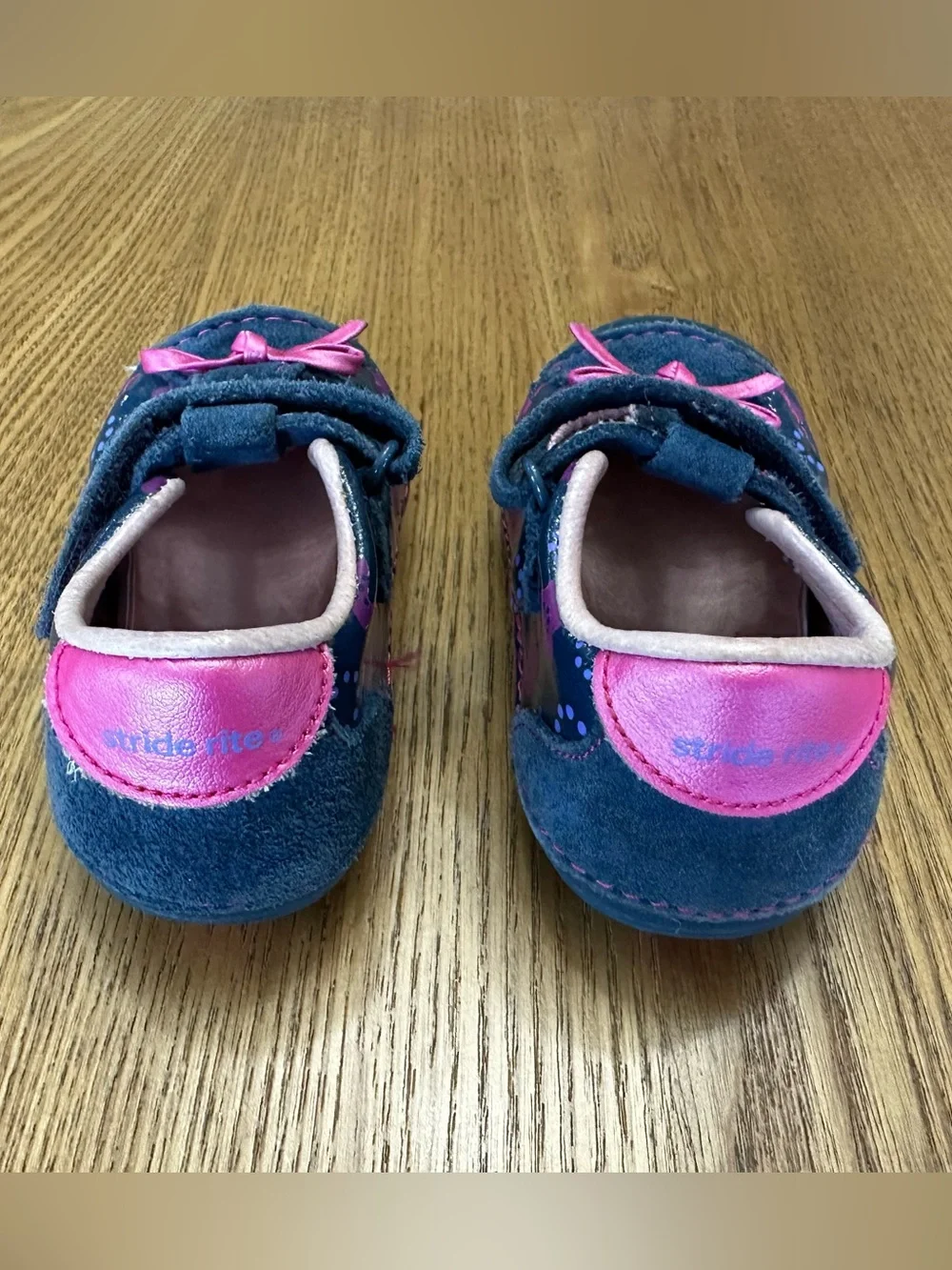 Stride Rite Toddler Floral Mary Jane Shoes in Navy and Pink/Purple